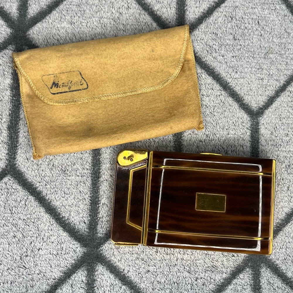 Vintage Art Deco Aladdin by Metalfield of New York Cigarette Case w Lighter S